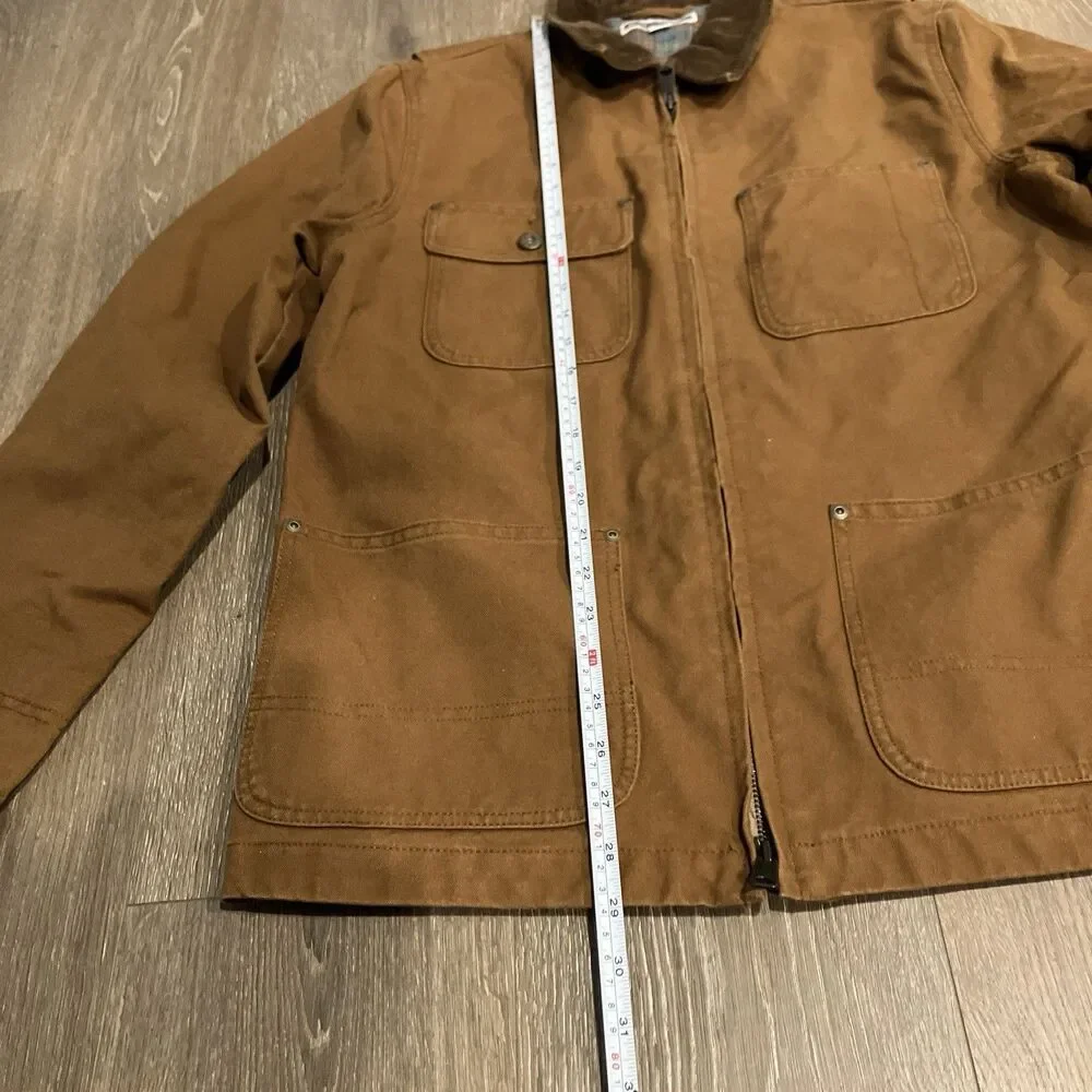 J‎ Crew Wallace Barnes Utility Jacket Mens S Brown Duck Canvas Corduroy Collar